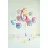 6-os születésnapi szám fólia lufi - Pastel Rainbow 86 cm