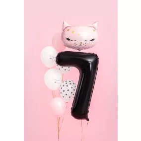 7-es születésnapi szám fólia lufi - fekete 86 cm