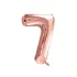7-es születésnapi szám fólia lufi - rose gold 86 cm