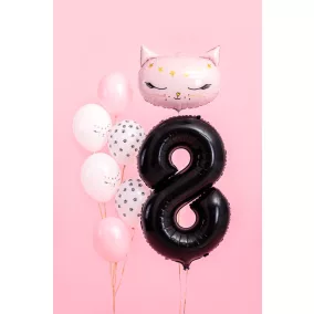 8-as születésnapi szám fólia lufi - fekete 86 cm