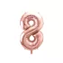 8-as születésnapi szám fólia lufi - rose gold 86 cm