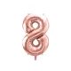 8-as születésnapi szám fólia lufi - rose gold 86 cm