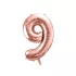 9-es születésnapi szám fólia lufi - rose gold 86 cm
