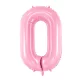 0-ás születésnapi szám fólia lufi - pink 86 cm