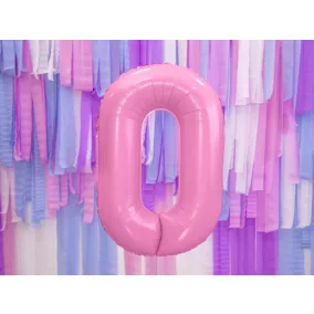 0-ás születésnapi szám fólia lufi - pink 86 cm