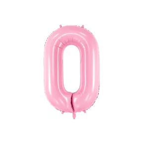 0-ás születésnapi szám fólia lufi - pink 86 cm