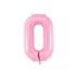 0-ás születésnapi szám fólia lufi - pink 86 cm