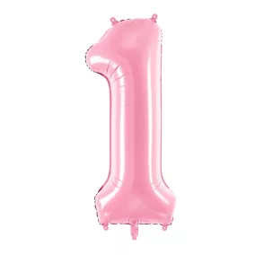 1-es születésnapi szám fólia lufi - pink 86 cm
