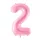 2-es születésnapi szám fólia lufi - pink 86 cm