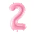 2-es születésnapi szám fólia lufi - pink 86 cm