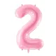 2-es születésnapi szám fólia lufi - pink 86 cm
