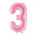 3-as születésnapi szám fólia lufi - pink 86 cm