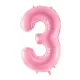 3-as születésnapi szám fólia lufi - pink 86 cm