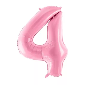 4-es születésnapi szám fólia lufi - pink 86 cm