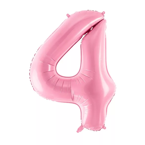 4-es születésnapi szám fólia lufi - pink 86 cm
