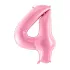 4-es születésnapi szám fólia lufi - pink 86 cm