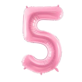 5-ös születésnapi szám fólia lufi - pink 86 cm