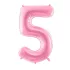 5-ös születésnapi szám fólia lufi - pink 86 cm