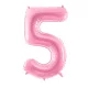 5-ös születésnapi szám fólia lufi - pink 86 cm