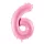 6-os születésnapi szám fólia lufi - pink 86 cm