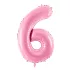 6-os születésnapi szám fólia lufi - pink 86 cm