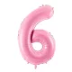 6-os születésnapi szám fólia lufi - pink 86 cm