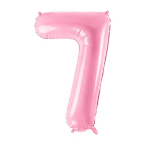 7-es születésnapi szám fólia lufi - pink 86 cm
