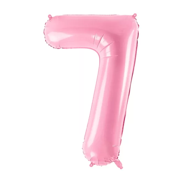 7-es születésnapi szám fólia lufi - pink 86 cm