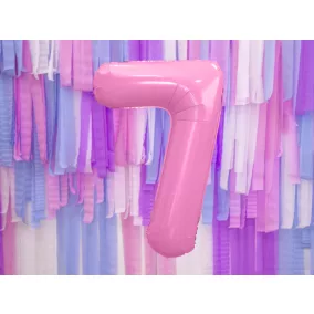 7-es születésnapi szám fólia lufi - pink 86 cm