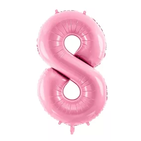 8-as születésnapi szám fólia lufi - pink 86 cm