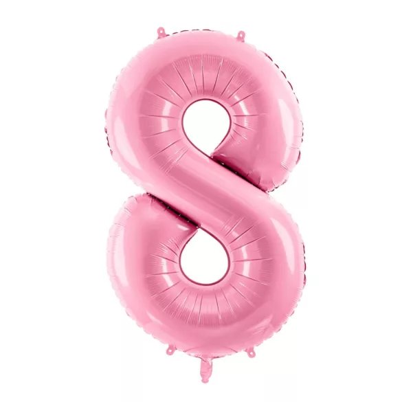 8-as születésnapi szám fólia lufi - pink 86 cm