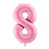 8-as születésnapi szám fólia lufi - pink 86 cm
