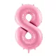 8-as születésnapi szám fólia lufi - pink 86 cm
