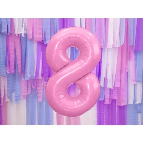 8-as születésnapi szám fólia lufi - pink 86 cm