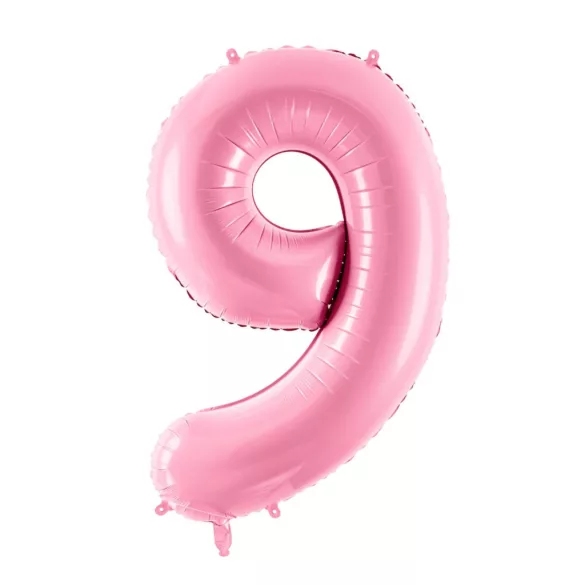 9-es születésnapi szám fólia lufi - pink 86 cm