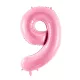 9-es születésnapi szám fólia lufi - pink 86 cm
