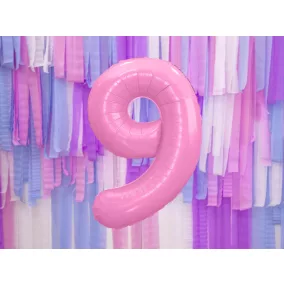 9-es születésnapi szám fólia lufi - pink 86 cm