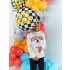 Happy Birthday feliratos kockás fólia lufi - 45 cm