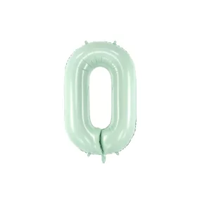 0-ás születésnapi szám fólia lufi - zöld 72 cm