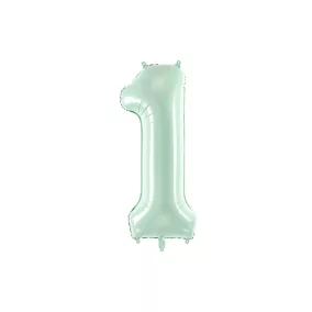1-es születésnapi szám fólia lufi - zöld 72 cm