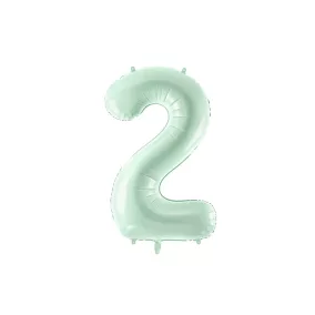 2-es születésnapi szám fólia lufi - zöld 72 cm