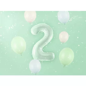 2-es születésnapi szám fólia lufi - zöld 72 cm