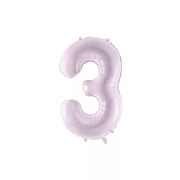 3-as születésnapi szám fólia lufi - lila 72 cm