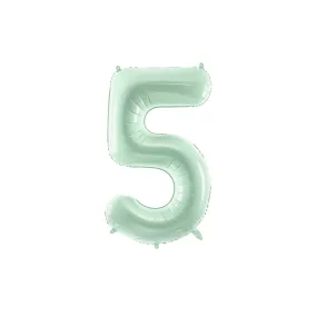 5-ös születésnapi szám fólia lufi - zöld 72 cm