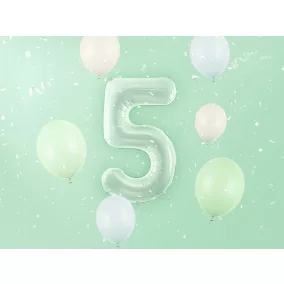 5-ös születésnapi szám fólia lufi - zöld 72 cm