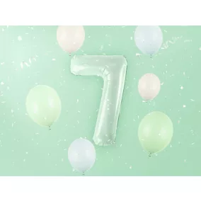 7-es születésnapi szám fólia lufi - zöld 72 cm