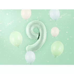 9-es születésnapi szám fólia lufi - zöld 72 cm