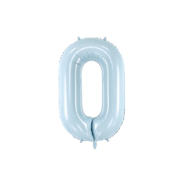 0-ás születésnapi szám fólia lufi - halványkék 72 cm