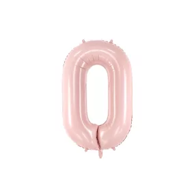 0-ás születésnapi szám fólia lufi - light pink 72 cm