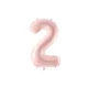 2-es születésnapi szám fólia lufi - light pink 72 cm